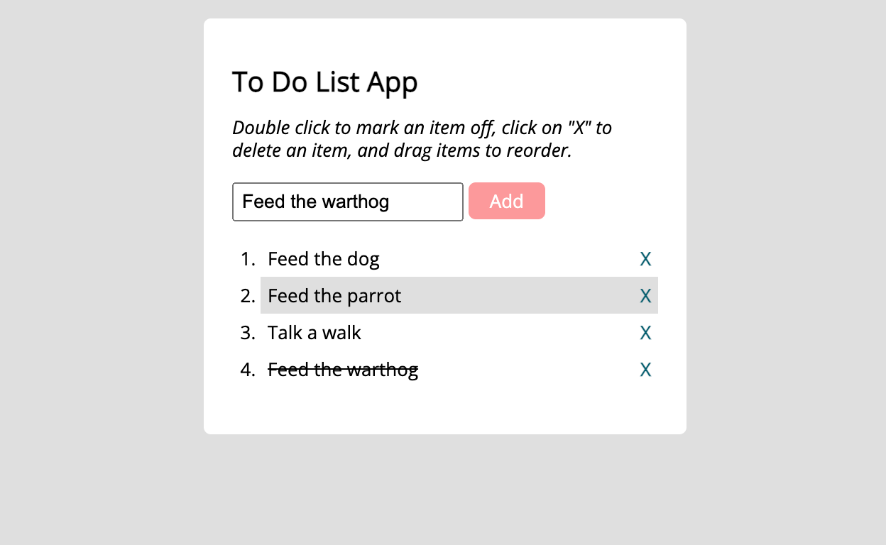 To Do List Screenshot